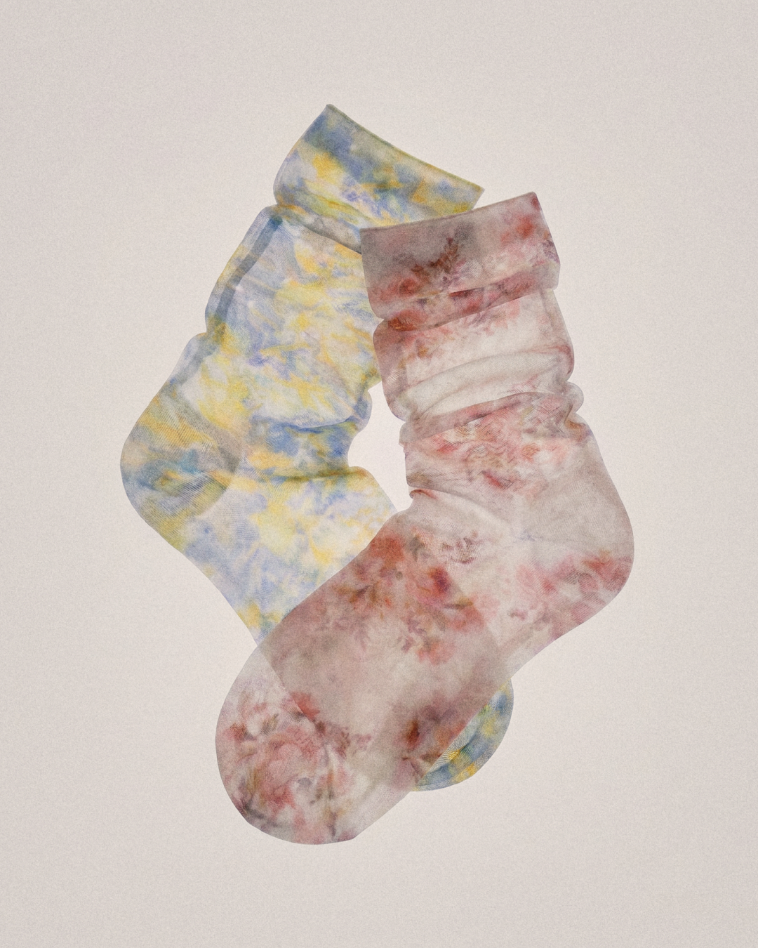 Barely There Floral Socks — Pink