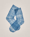 Glass Garden Check Socks — Blue