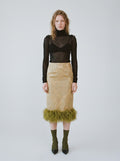 Glittery Mid neck Socks — Khaki