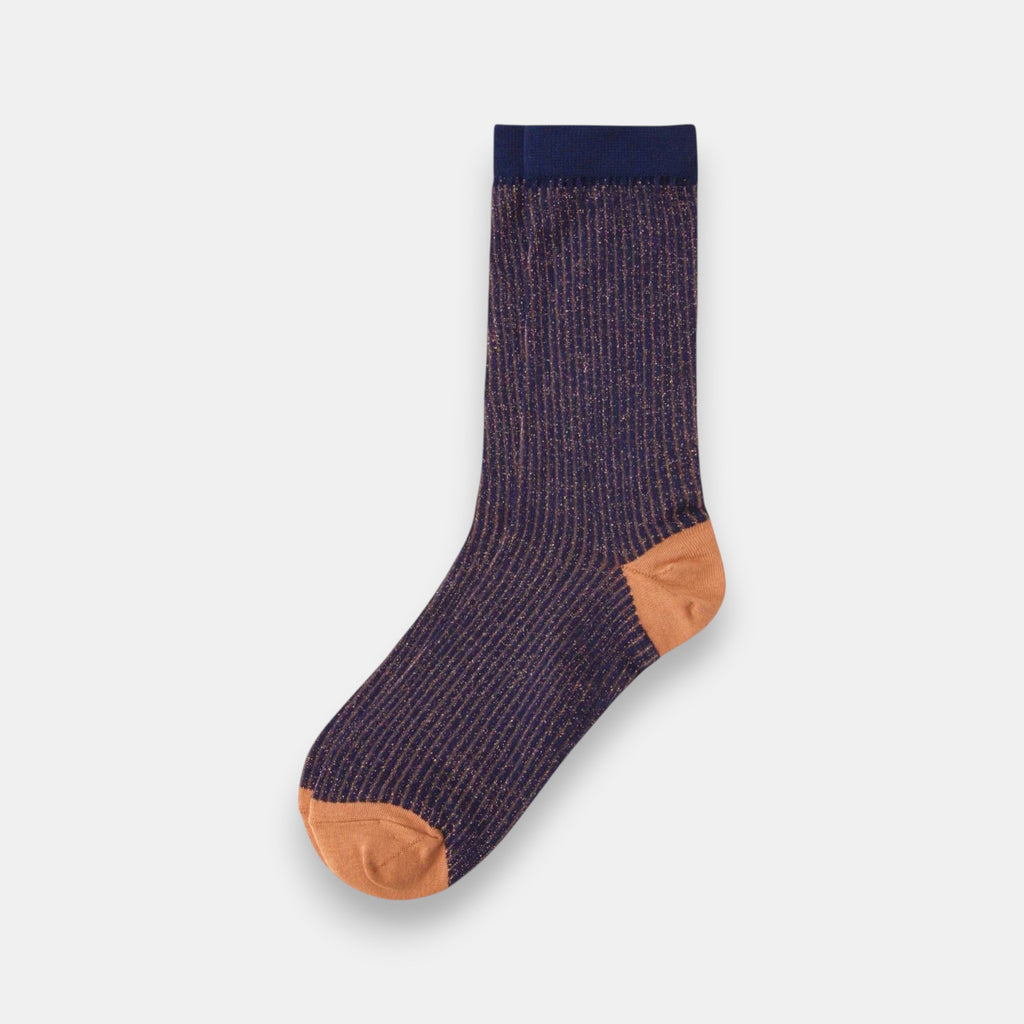 Glittery Striped Color Block Socks — Sunmool Set