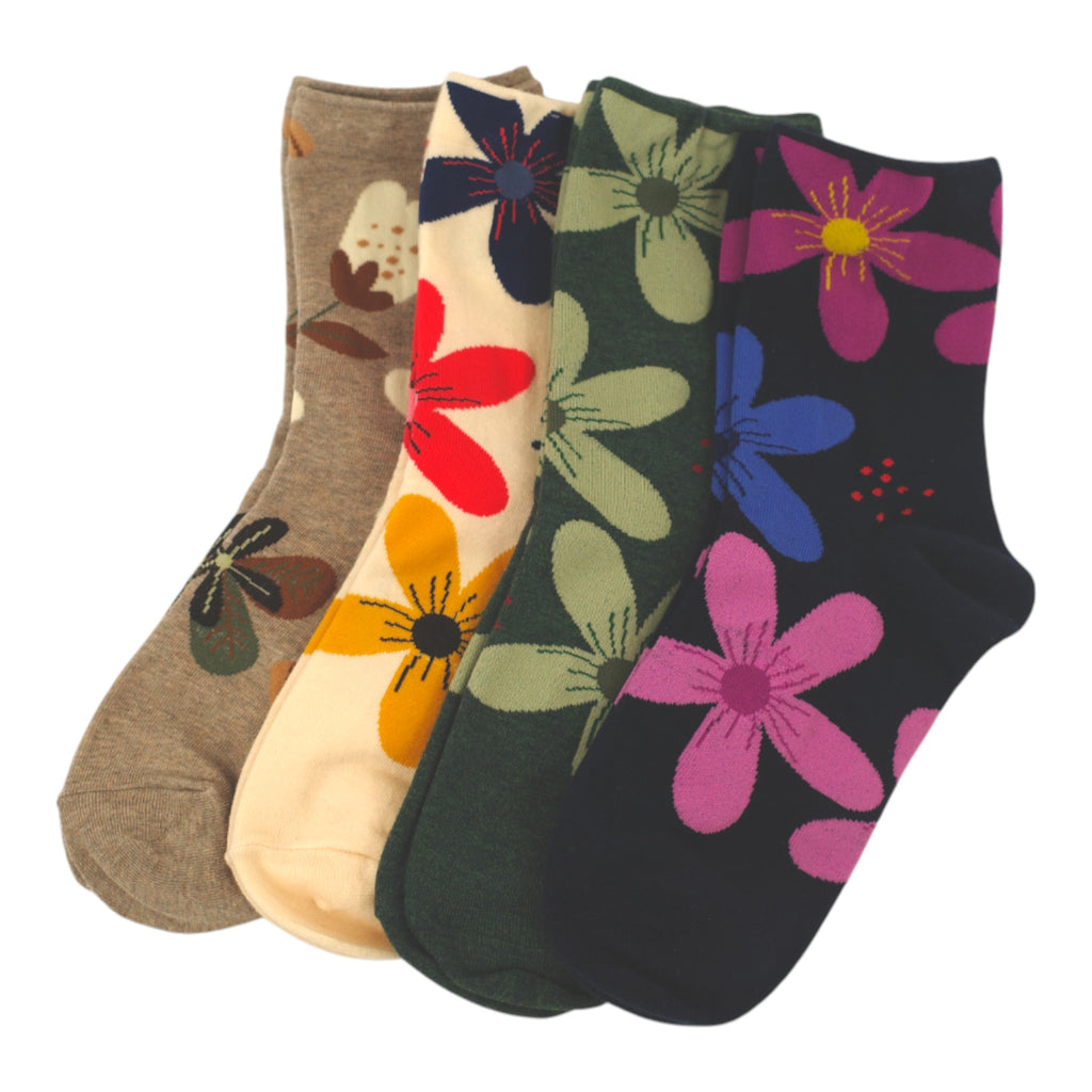 Dear Flower Socks — Mocha