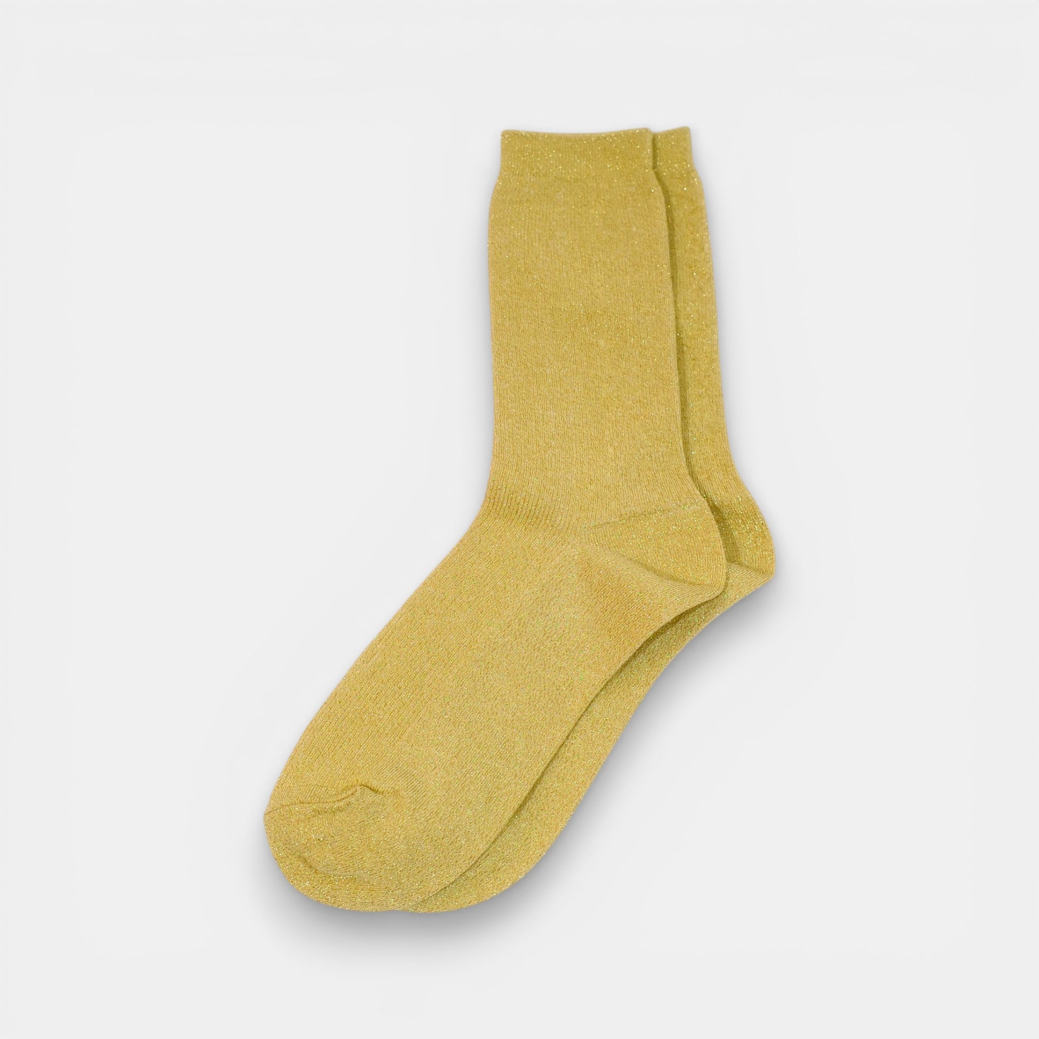 Glittery Vivid Socks — Mustard
