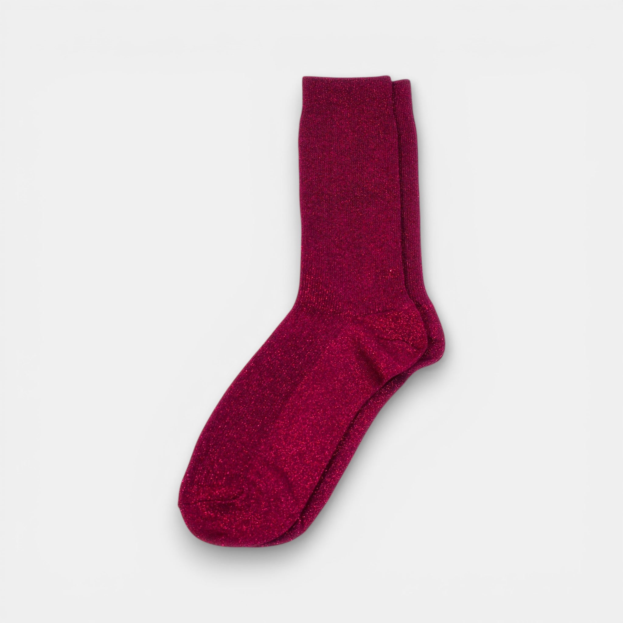 Glittery Vivid Socks — Burgundy