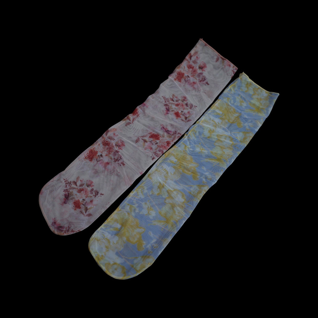 Barely There Floral Socks — Pink