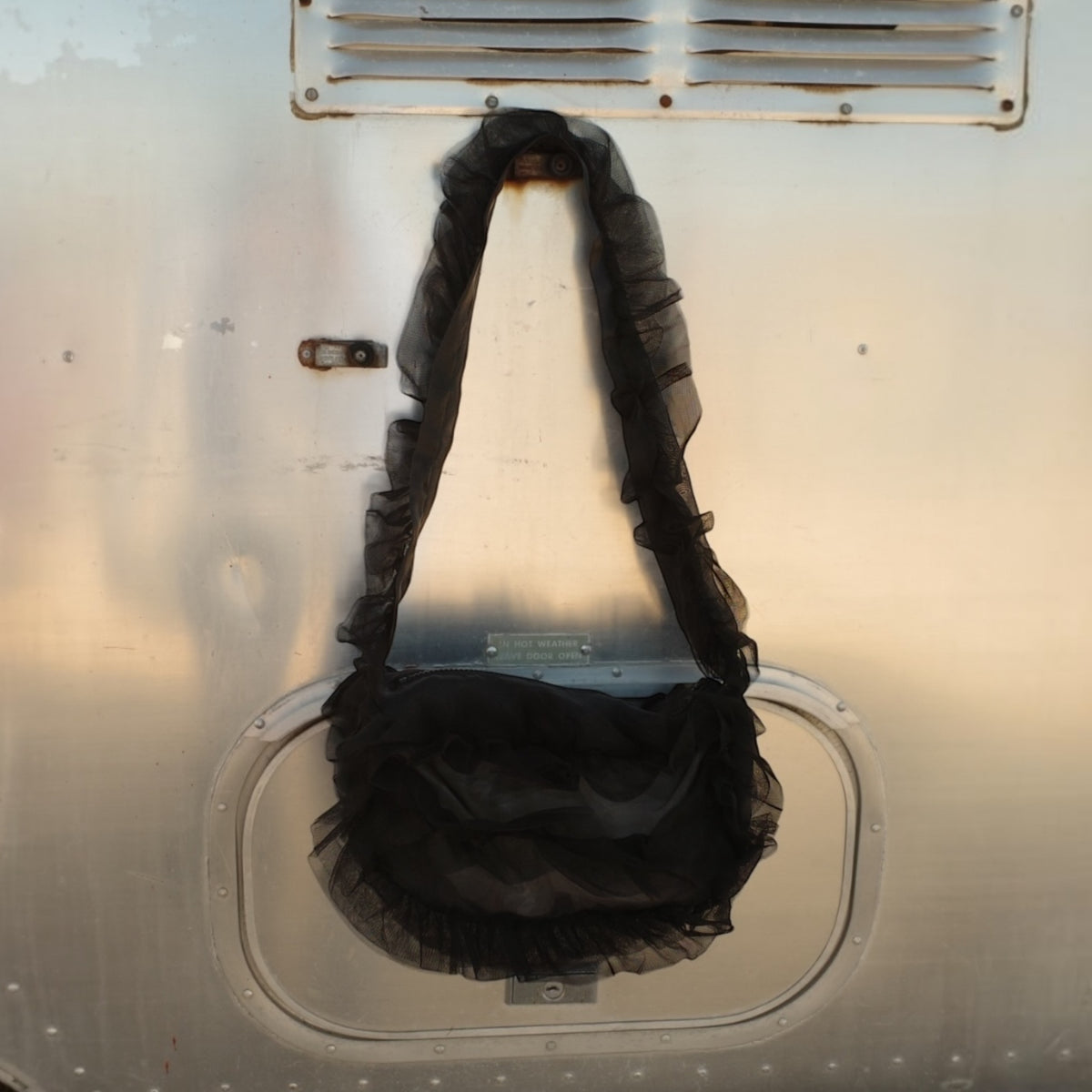 Sheer Chiffon Baguette Bag
