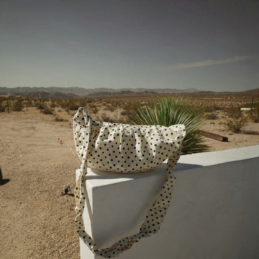Shirred Polka Dot Shoulder Bag