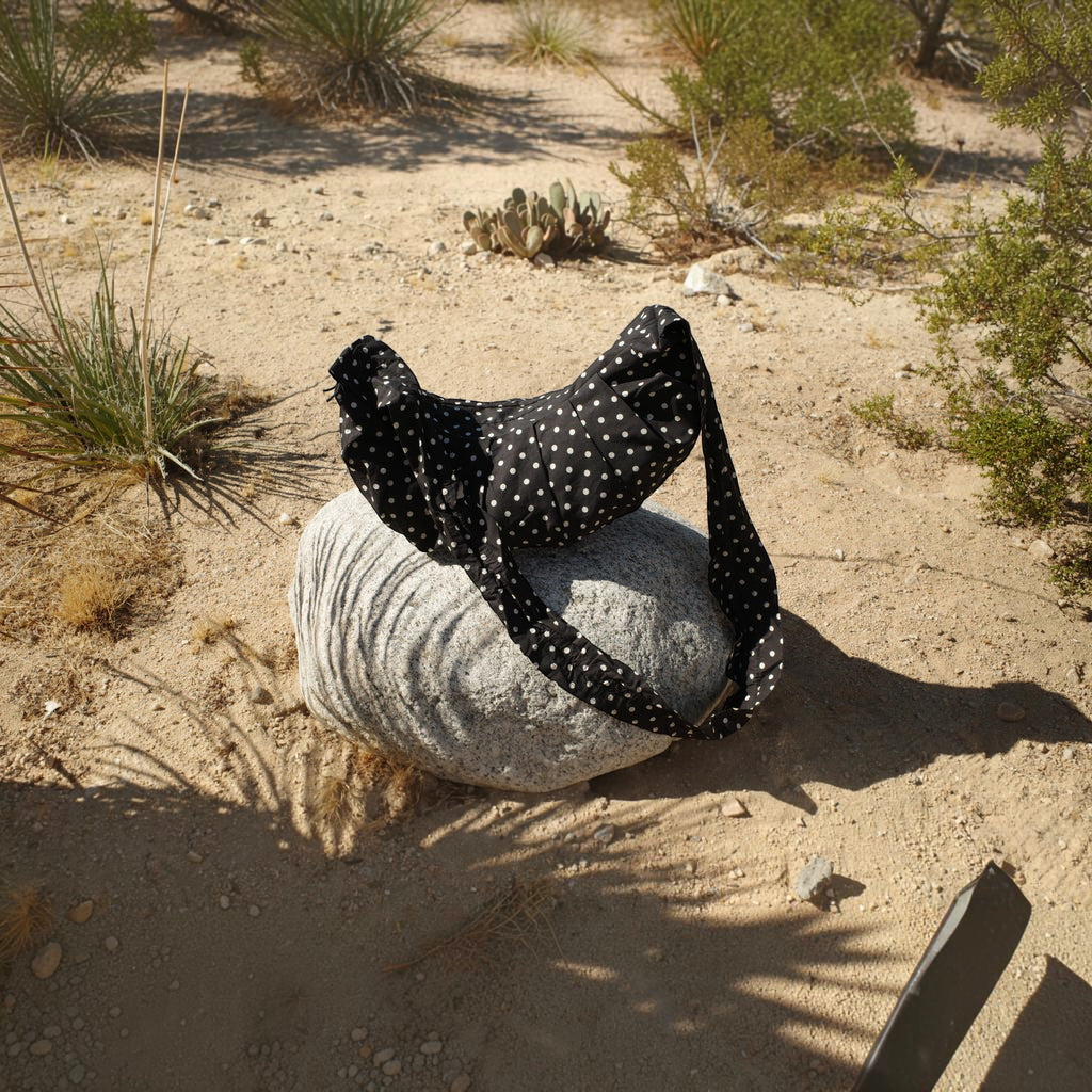 Shirred Polka Dot Shoulder Bag