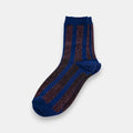 Midnight Tinsel Striped Socks — Navy