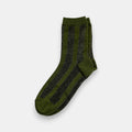 Midnight Tinsel Striped Socks — Khaki