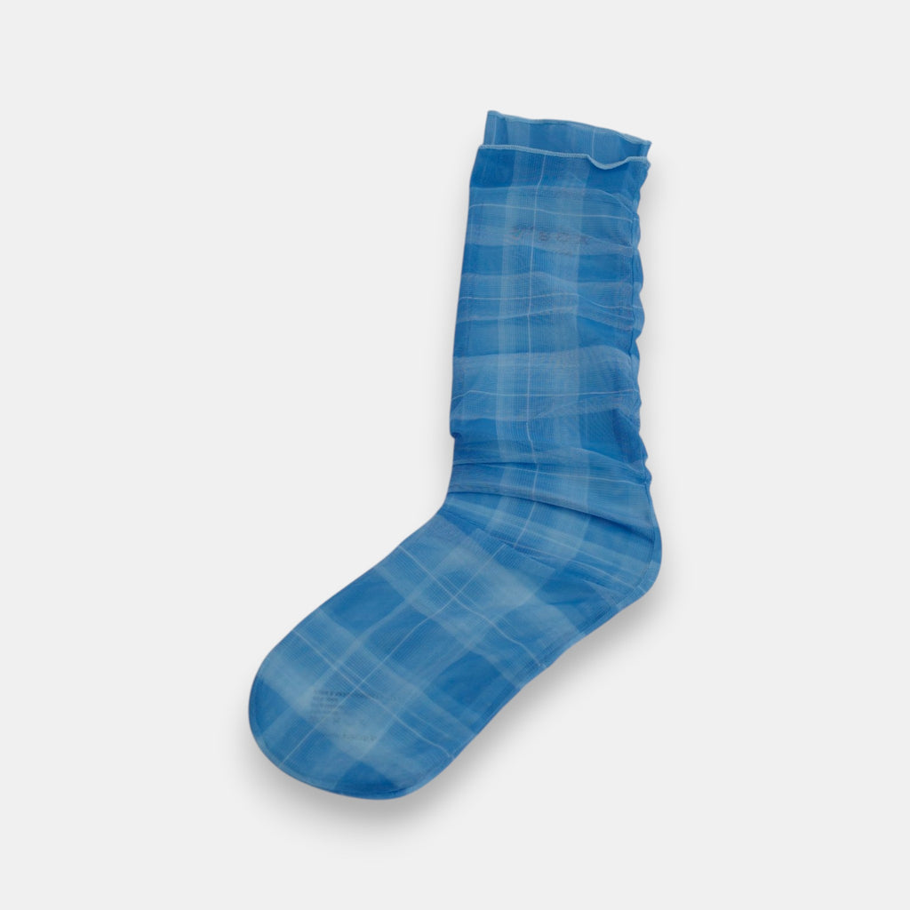 Glass Garden Check Socks — Blue