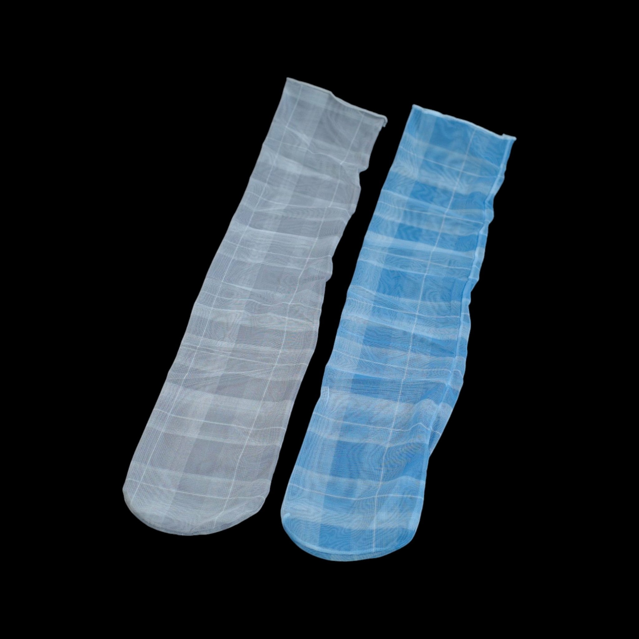 Glass Garden Check Socks — Blue