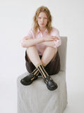 Midnight Tinsel Striped Socks — Ivory