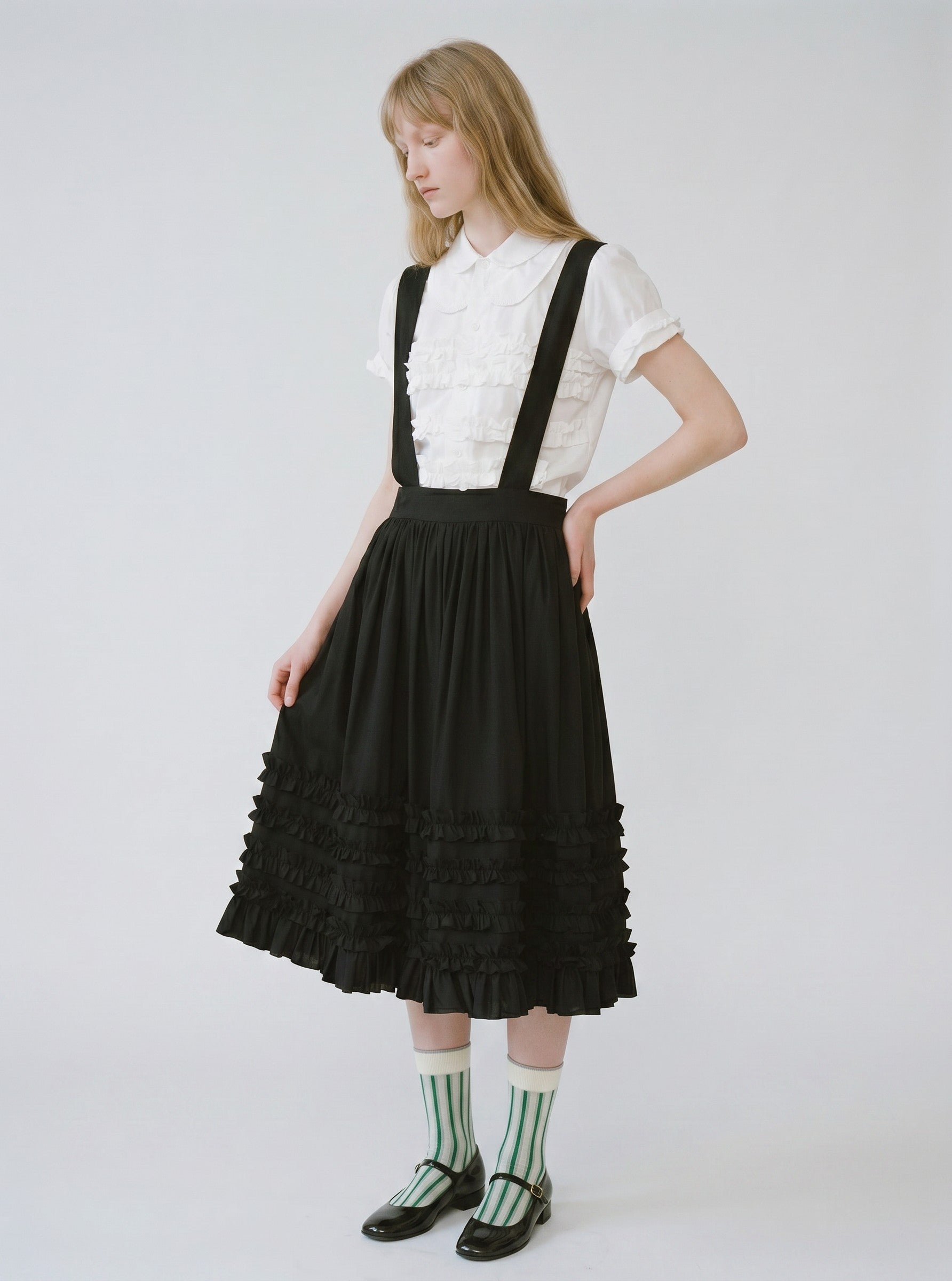 Dual Striped Socks — White