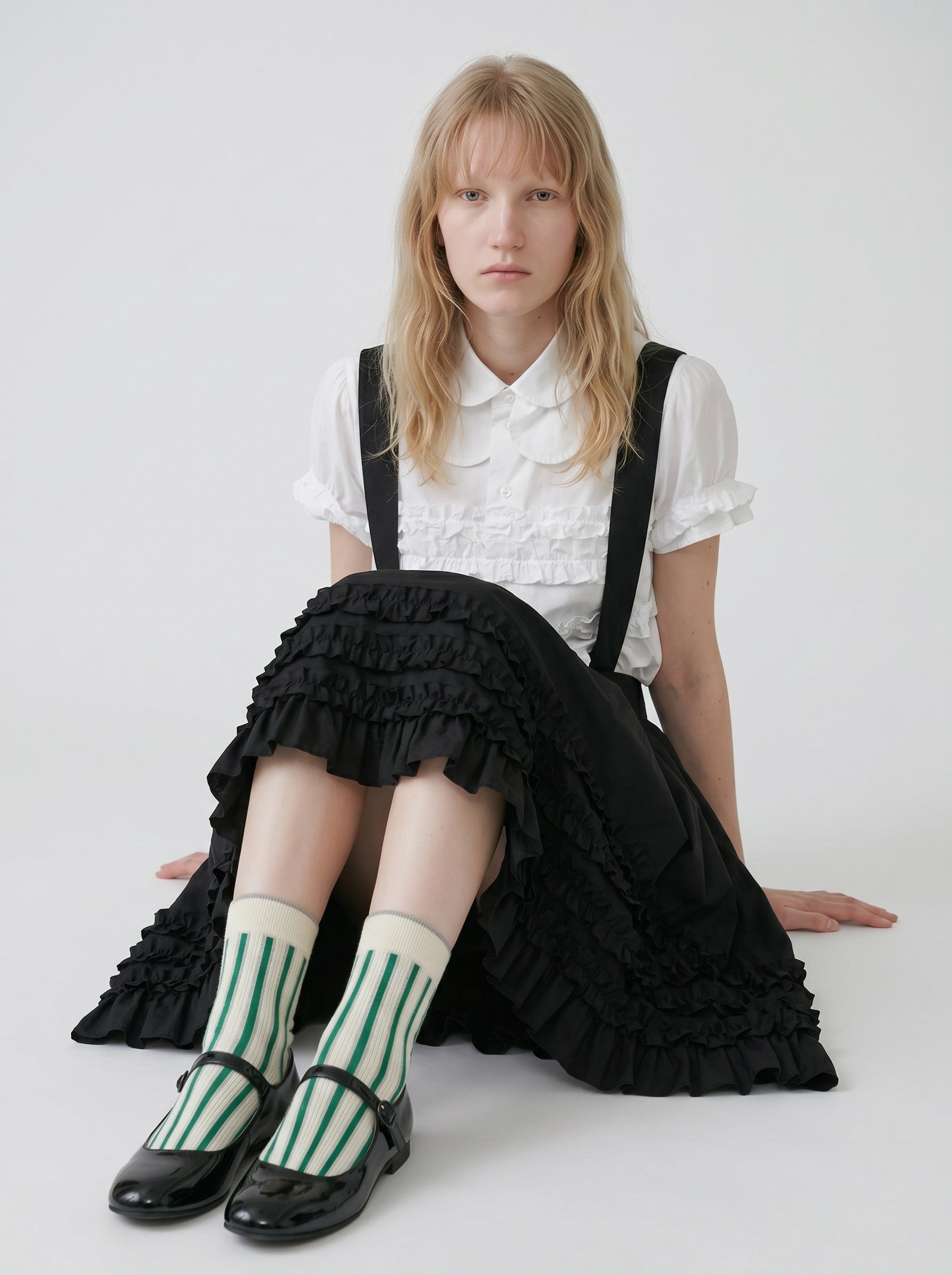 Dual Striped Socks — White
