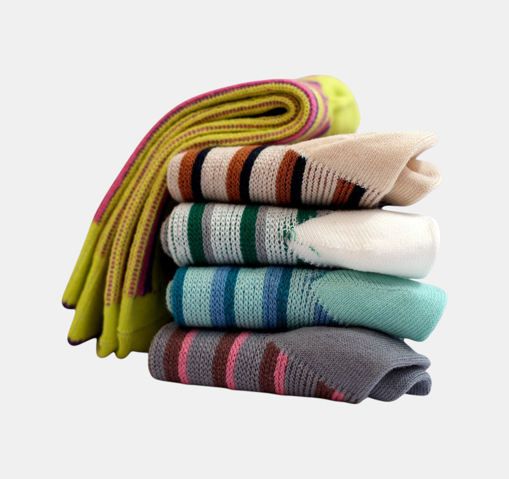 Dual Striped Socks — Green