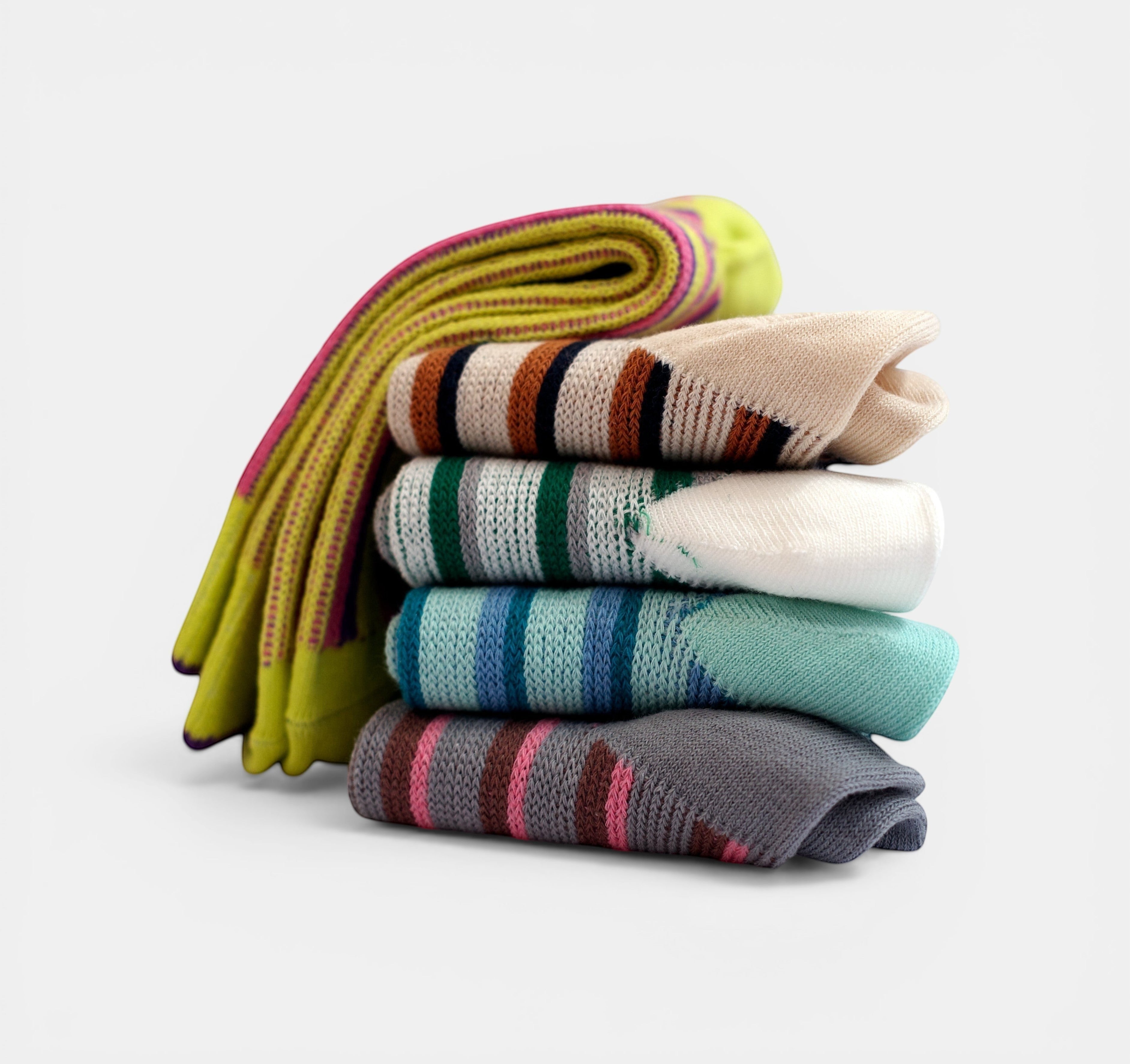 Dual Striped Socks — White