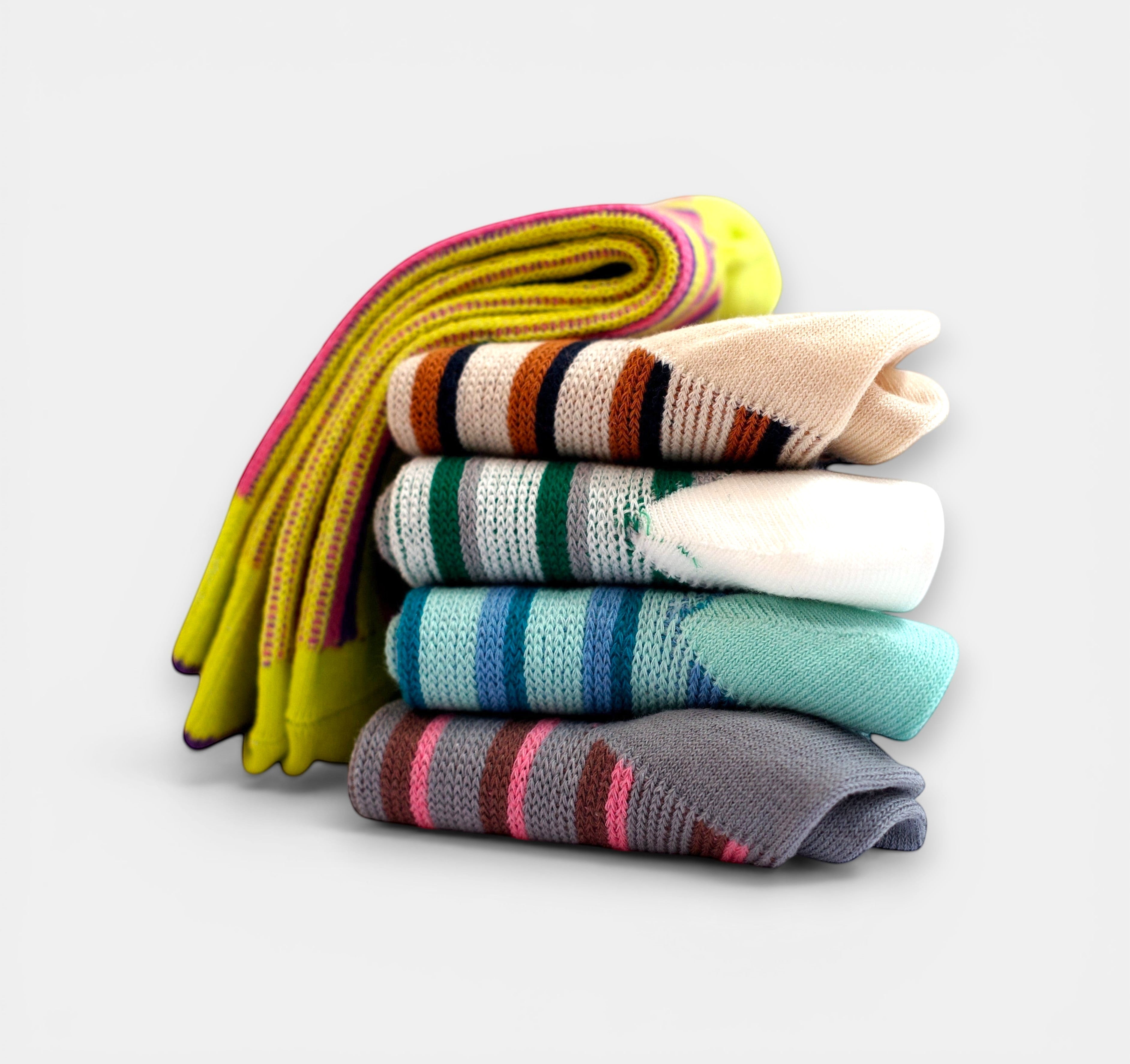 Dual Striped Socks — Ivory