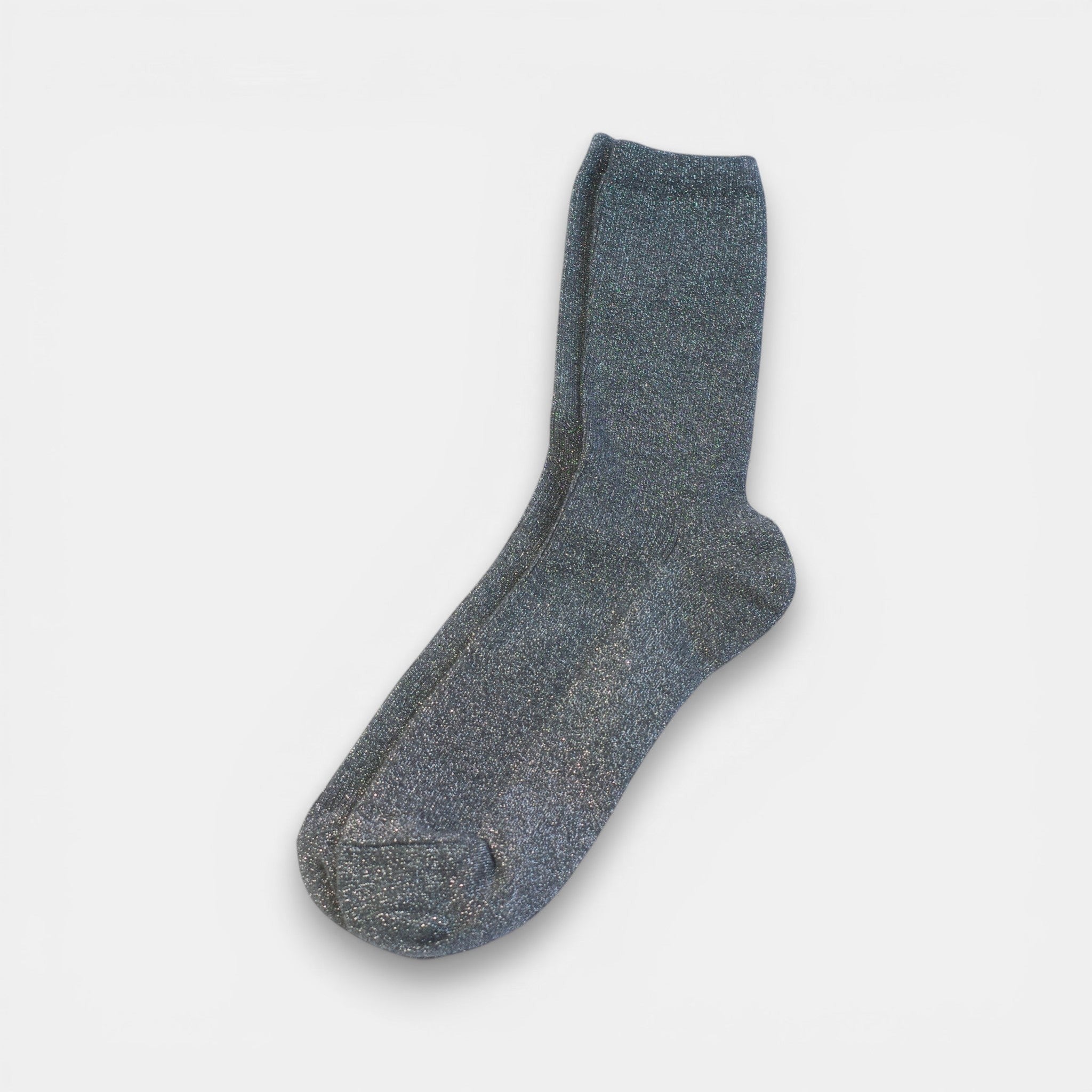 Glittery Mid neck Socks — Silver