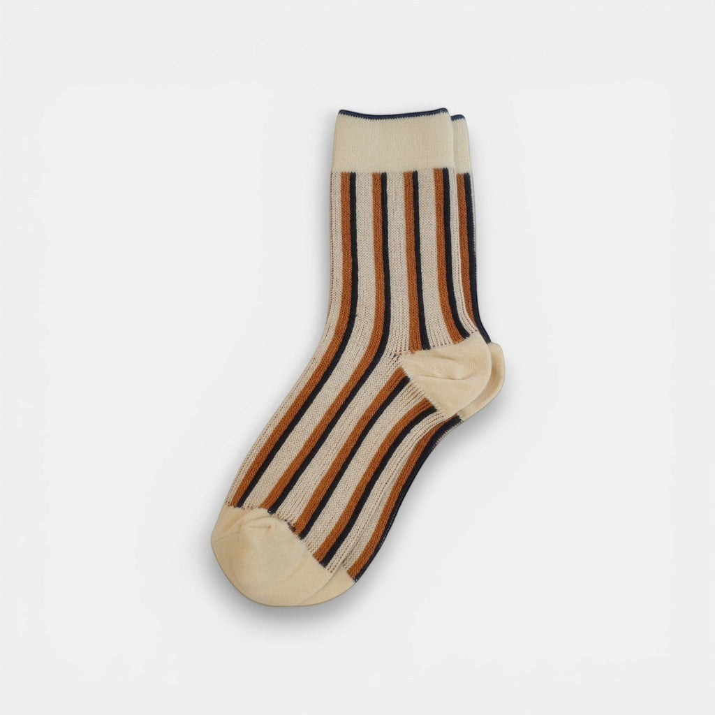 Dual Striped Socks — Ivory