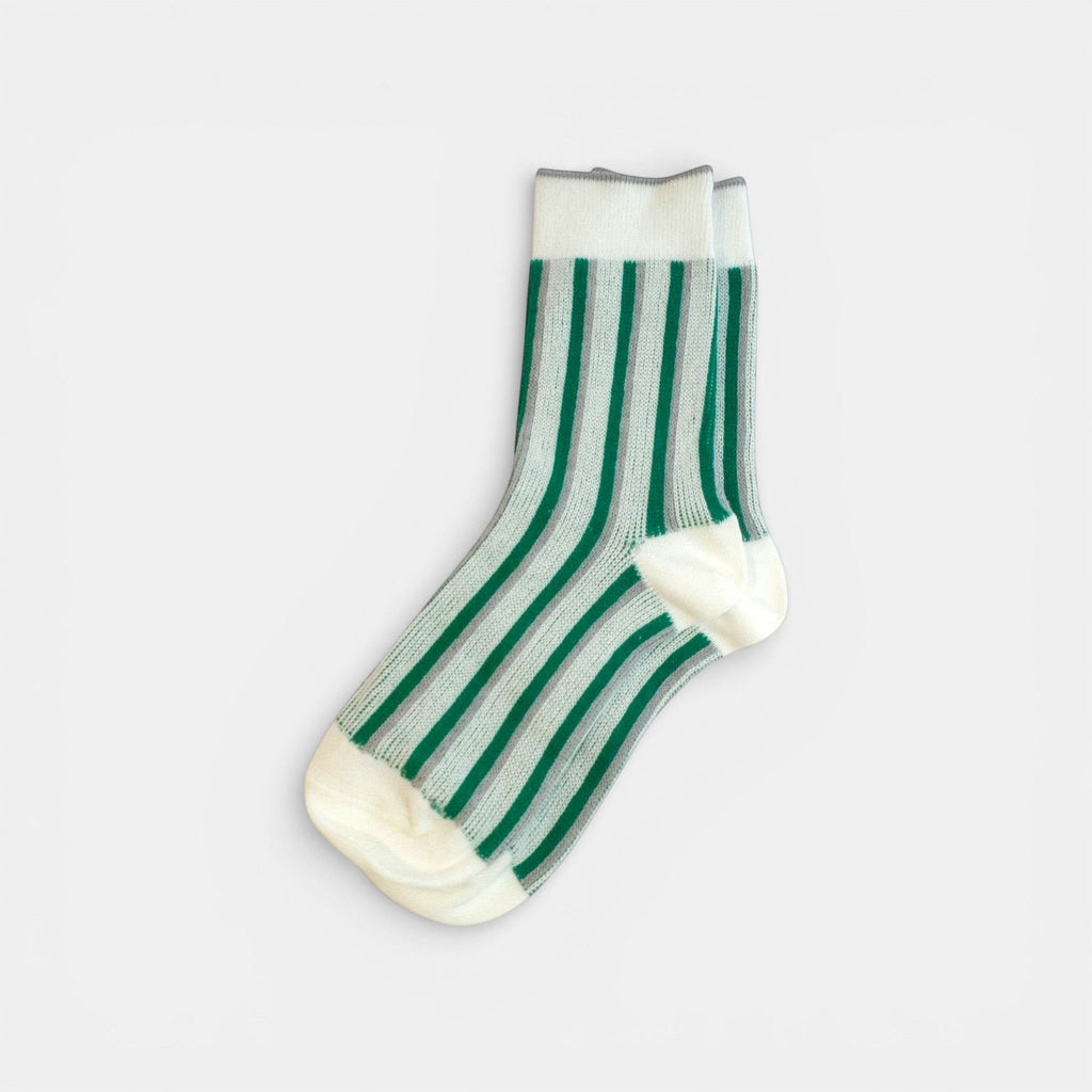 Dual Striped Socks — White