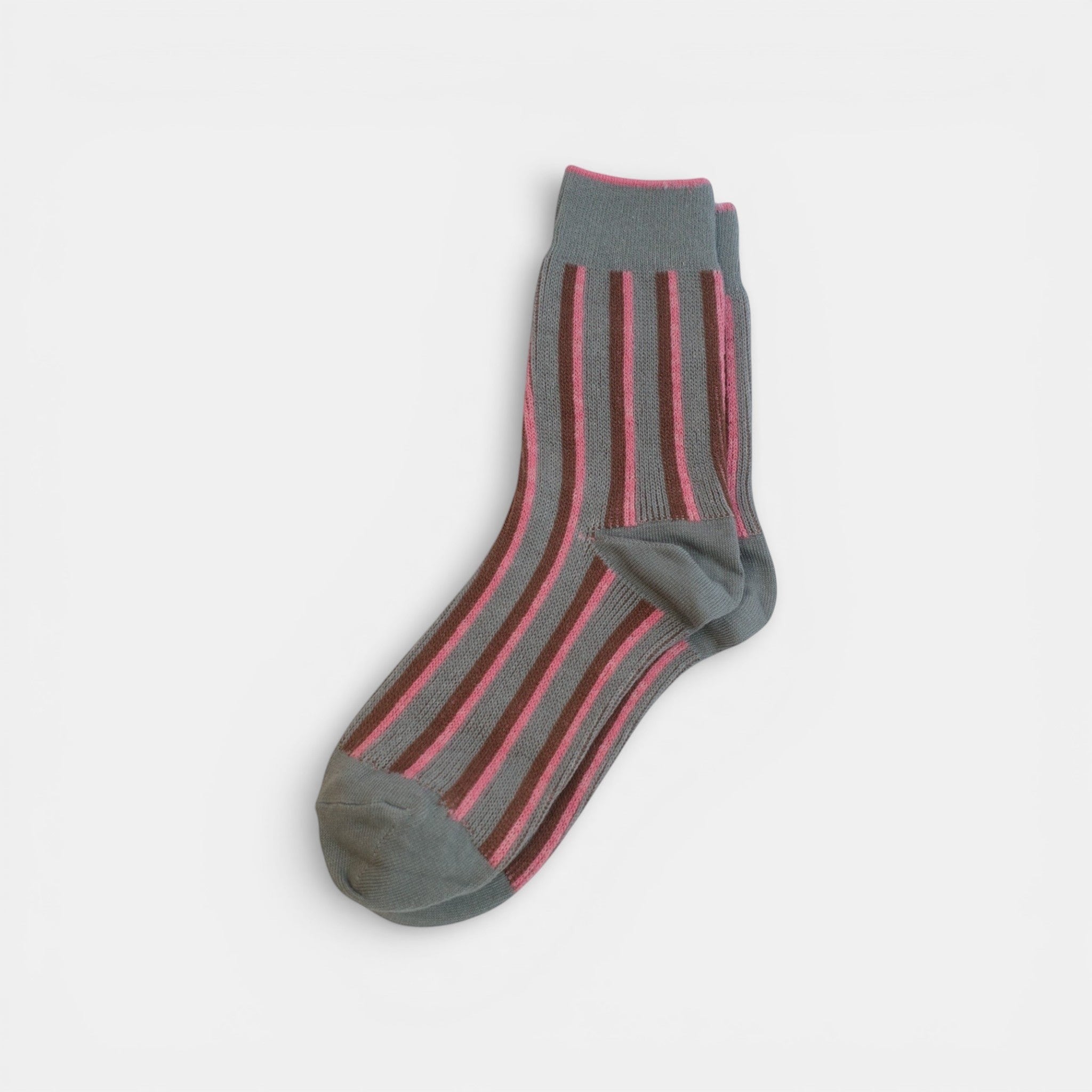 Dual Striped Socks — Grey
